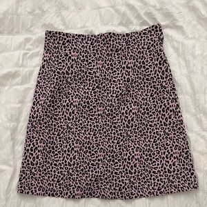 Pink and black leopard tight mini skirt